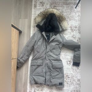 Aritzia Gray Parka with Fur Hood